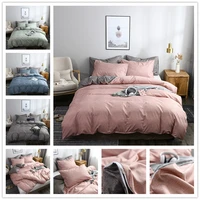 famifun classic bedding set solid color duvet cover sets quilt covers pillowcases european size king queen gray blue pink green