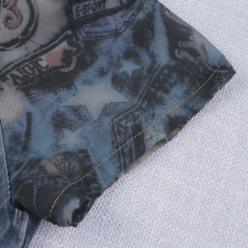 Женский джинсовый костюм Max LuLu Свободный Топ с открытыми плечами и брюки в стиле