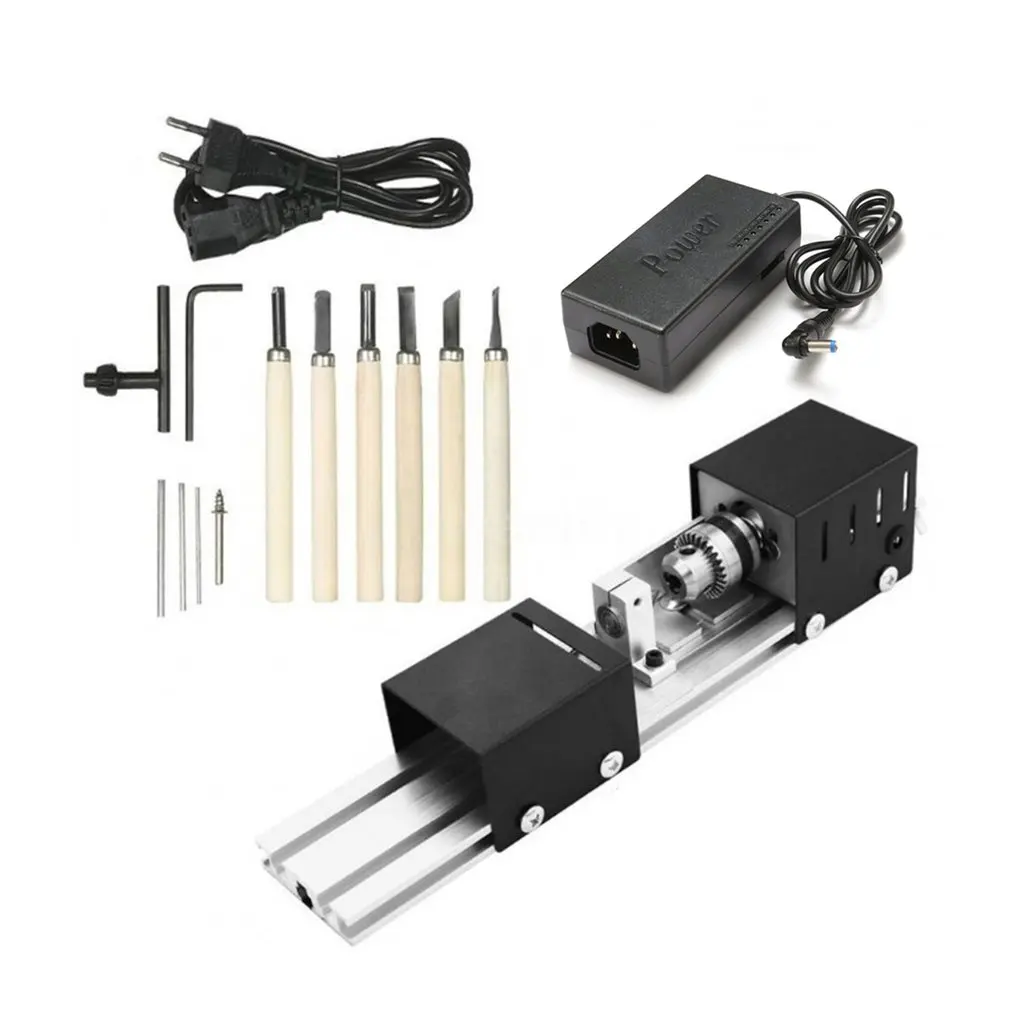 DC12-24V 100 Вт мини токарный станок полированный деревообрабатывающий с резным