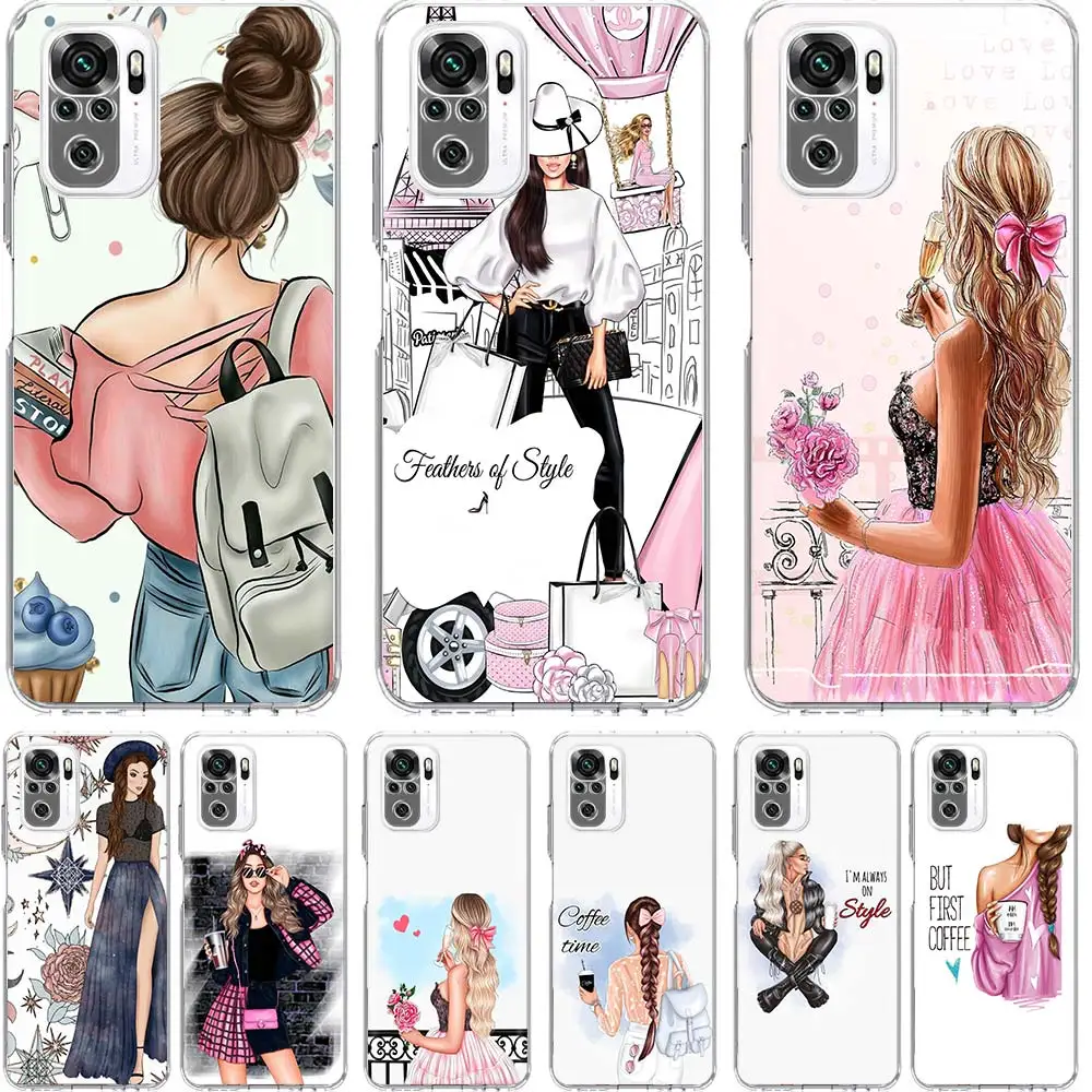 

Fashion Girly Art Soft Phone Case Funda For Xiaomi Redmi Note 10 Pro 10S 9S 9 8 Pro 8T 8A 9A 9C 7 7A 6 6A K20 K30 Cover Coque
