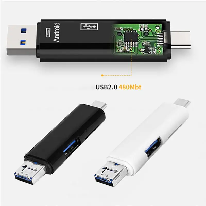 

Card Reader USB 3.1 Type-c Interface TF Adapter Converter TF Card High Speed OTG Reader, Black