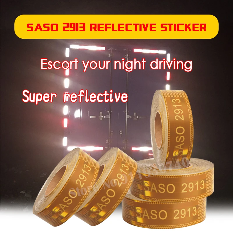 Купи For MiddleEast SASO 2913 Reflective Tape 45.7M For Truck Plating Aluminium Adhesive Sticker Conspicuity Reflector Vehicle Tape за 588 рублей в магазине AliExpress