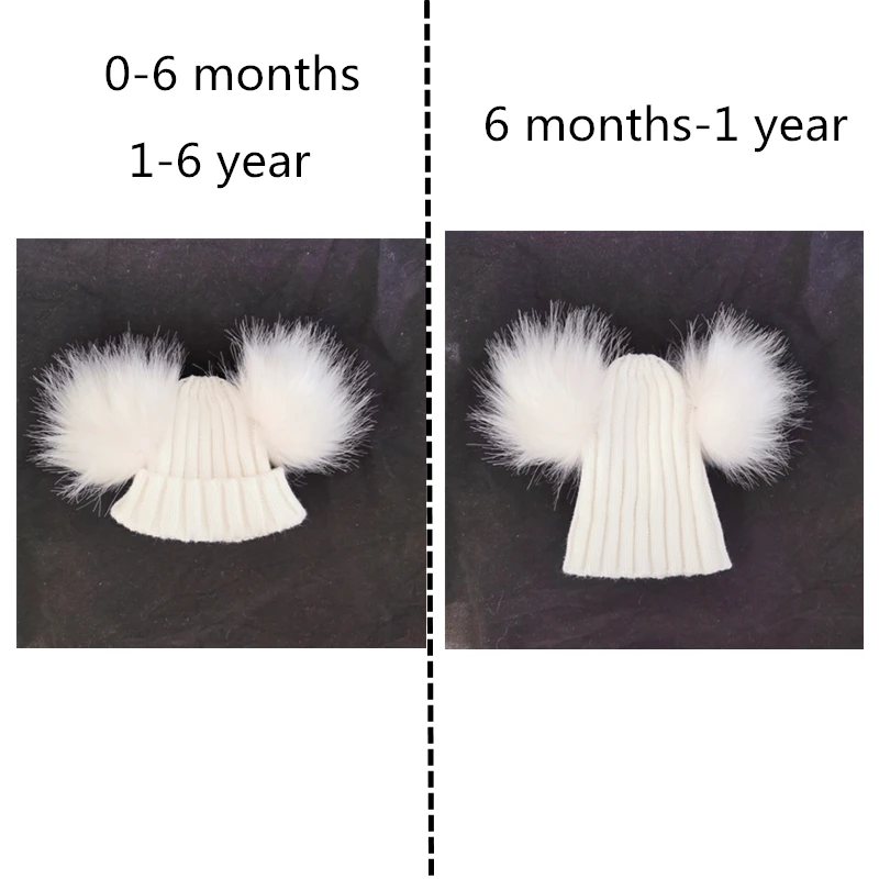 Шапка-бабочка для новорожденных с 2 помпонами и ушками мальчиков девочек |