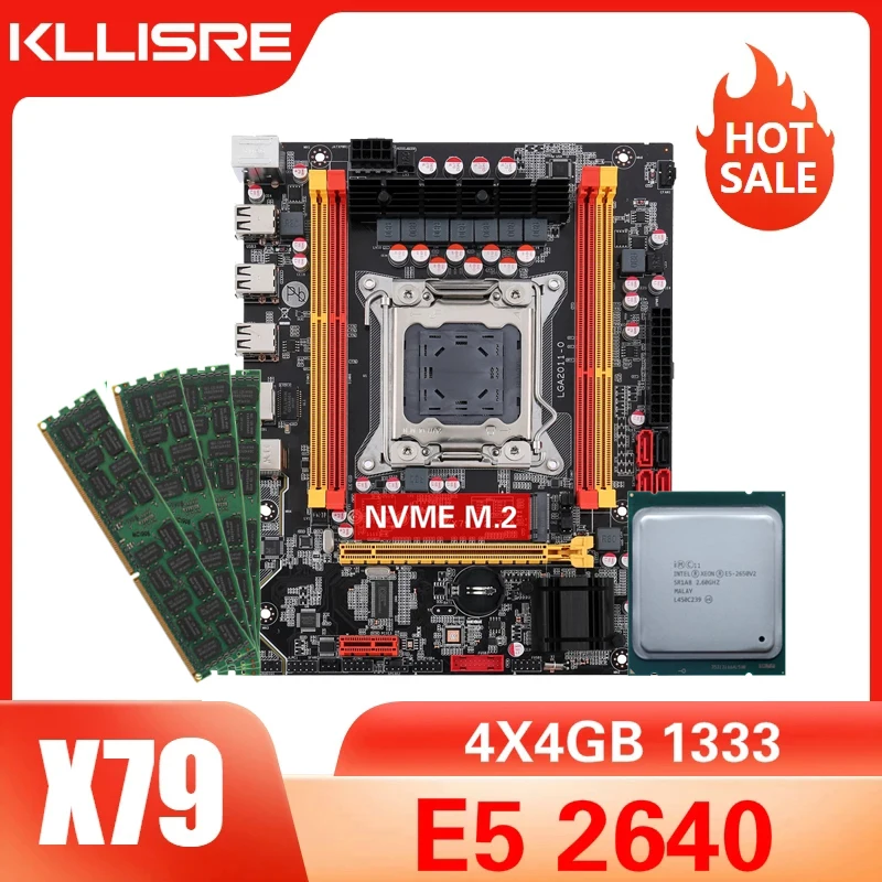Kllisre X79 материнская плата комбинированный комплект Ксеон E5 2640 LGA 2011 4 шт х 4GB = 16GB 1333