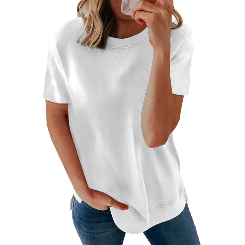 

VIIANLES T Shirt Women Summer Casual Tshirts Tees Harajuku Tops Short Sleeve 2021 Female Solid Color T-shirt Dropshipping