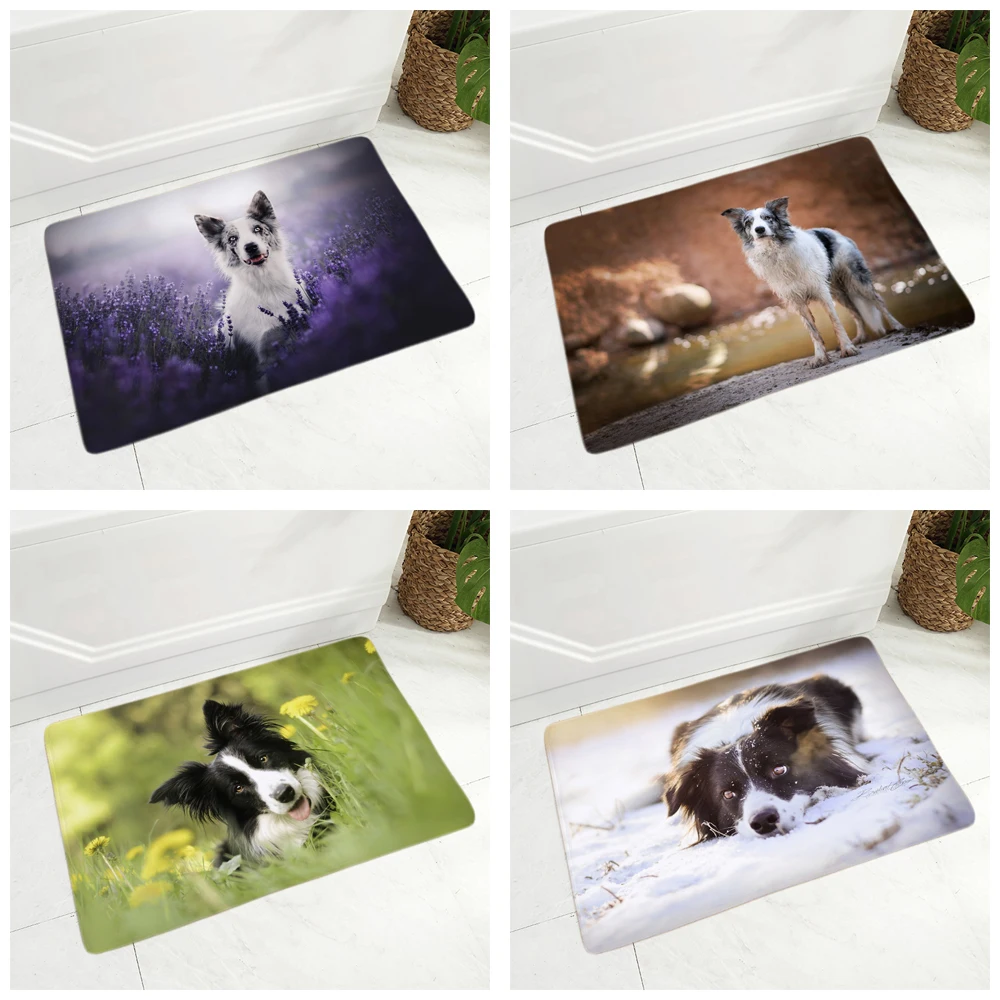 Шотландская граница колли домашние собаки Придверный коврик Декор животное 40x60
