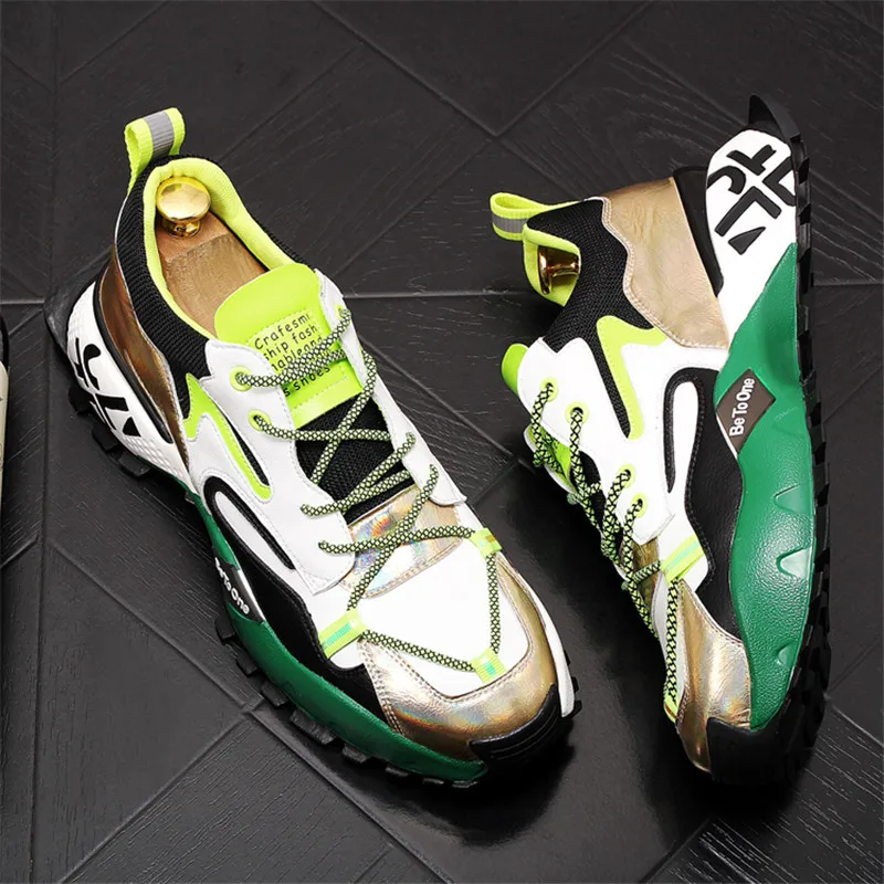 

New Arrival Autumn Designer Men's Sneakers Thick Bottom Punk Casual Shoes Hip Hop Trainers Zapatillas Hombre