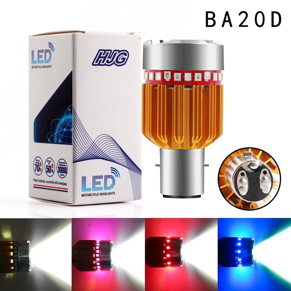 9-80 в DC стробоскоп 9 Вт белый и RGB hi-low BA20D H4 Ангел глаз противотуманная фара 900LM светодиодные лампы для мотоцикла фары электрический автомобиль 8000K объектив 1X - Испускаемый цвет: BA20D
