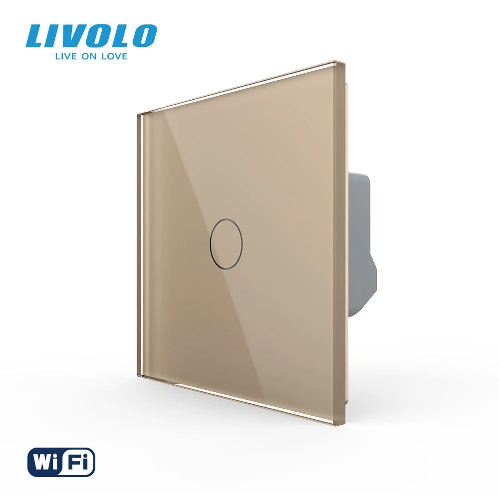 Умный сенсорный настенный выключатель Livolo Wi-Fi стеклянная панель однополюсный