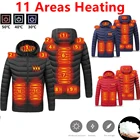 Мужская зимняя уличная куртка с подогревом 11 областей, теплое Спортивное теплое пальто с USB, хлопковая куртка с подогревом