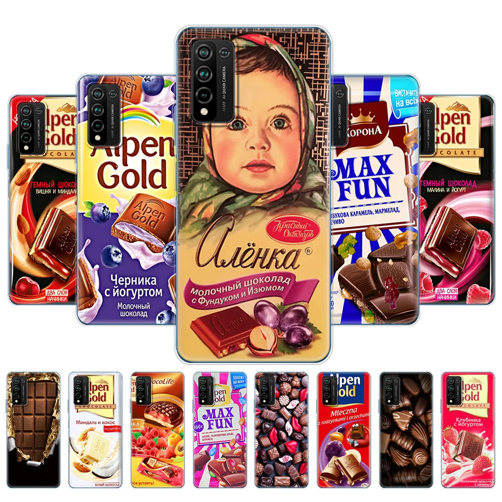 For Honor 10X Lite Case Silicon TPU Soft Back Phone Cover On Huawei Bumper 10XLite Bag alenka bar wonka chocolate | Мобильные