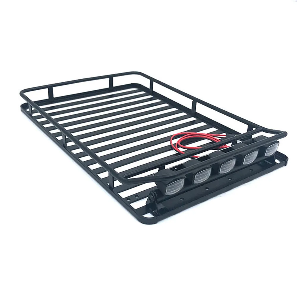 

Metal Roof Luggage Rack with 5 LED Light Bar for Axial SCX10 90046 D90 1/10 313mm Wheelbase RC 4WD Crawler Truck Upgrade Parts