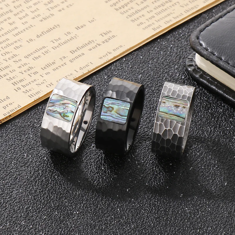 

Punk Concave Convex Surface Rings for Men Retro Stainless Steel Anneaux Homme Hip Hop Male Jewelry Gifts 2022