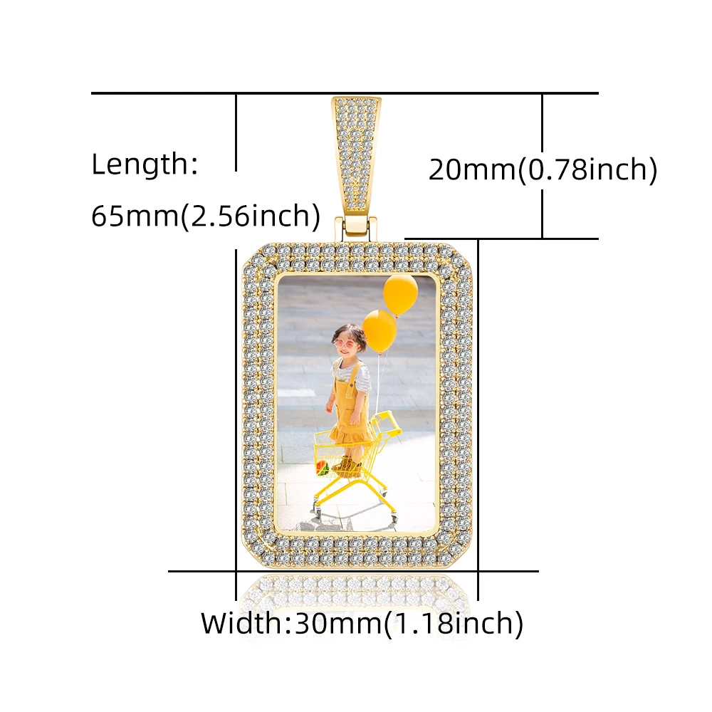 Пользовательские фото медаль 2 ряда Циркон МУЖСКАЯ ТЕННИСНАЯ цепь заказной