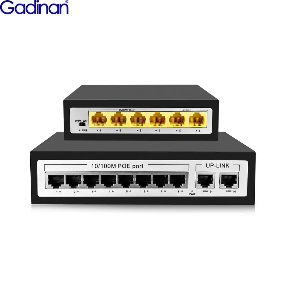 Сетевой коммутатор Gadinan 4 канала 8 каналов 48 В Ethernet с портами IEEE 802 3 af/at для IP