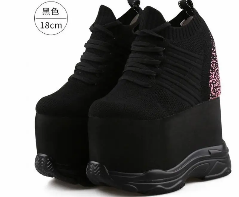 Женские кроссовки на платформе Cyabmoz дышащие увеличивающие рост высоком каблуке |