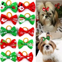clearance 10 pcslot christmas pet headdress set assorted rubber bands hair bowknot headwear for cat dog pet grooming accessorie