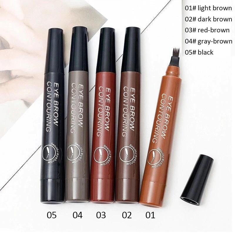 

Waterproof Natural Liquid Eyebrow Tatoo Pen Four-claw Eye Tint Fork Tip Eyebrow Tattoo Pencil Long Lasting Easy to Use Cosmetics