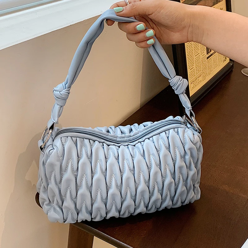 

Сумка-тоут женская Плиссированная, саквояж на плечо из мягкой искусственной кожи, дизайнерский дорожный мессенджер, кошельки, лето 2021