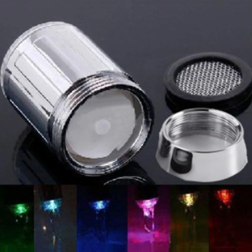 Светодиодный светильник для крана сопло RGB 7 цветов меняющий мигание температура