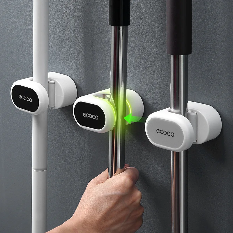 

Mop Holder Wall Mounted Bathroom Accessories Storage Tools For Kitchen Mop Hook Racks Kitchen Organizer Home Deco Free Shipping