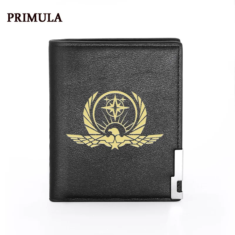 Новинка модный черный кошелек из искусственной кожи с защитным принтом мужской