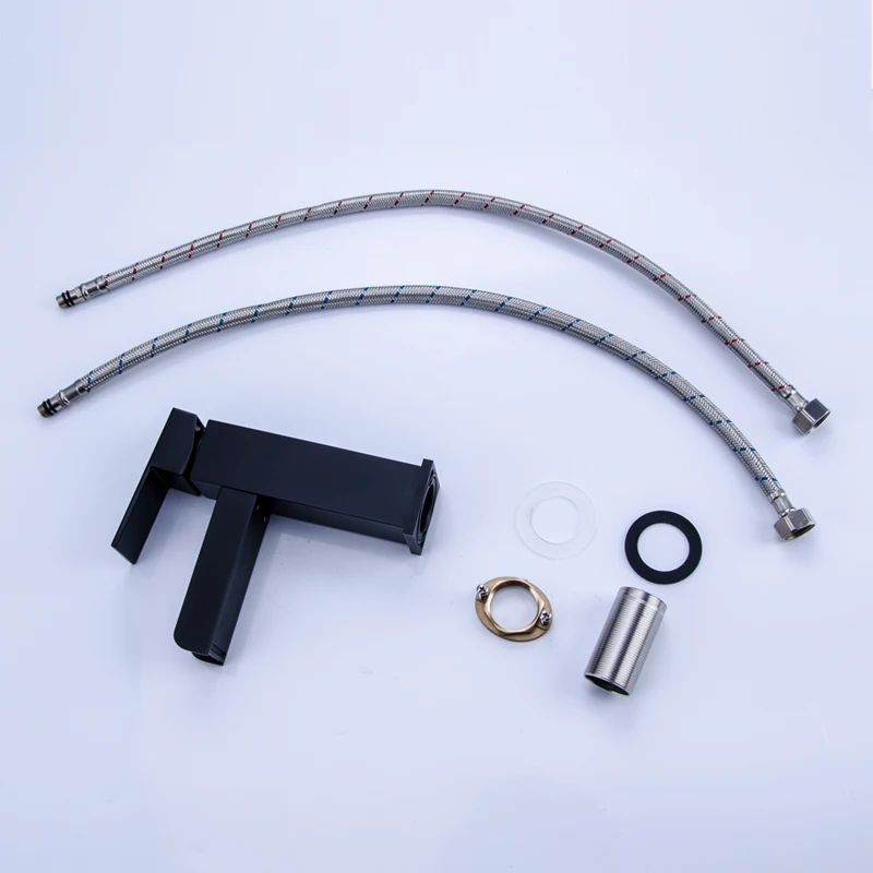 Fapully кран для ванной комнаты раковины на бортике Черный с одной ручкой смеситель