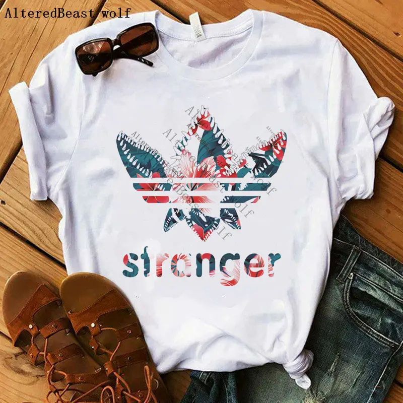 

2019 Harajuku Stranger Things 3 Flower Print Women T-shirts Casual Eleven Tops Summer Short Sleeve Female T shirt Women Clothes
