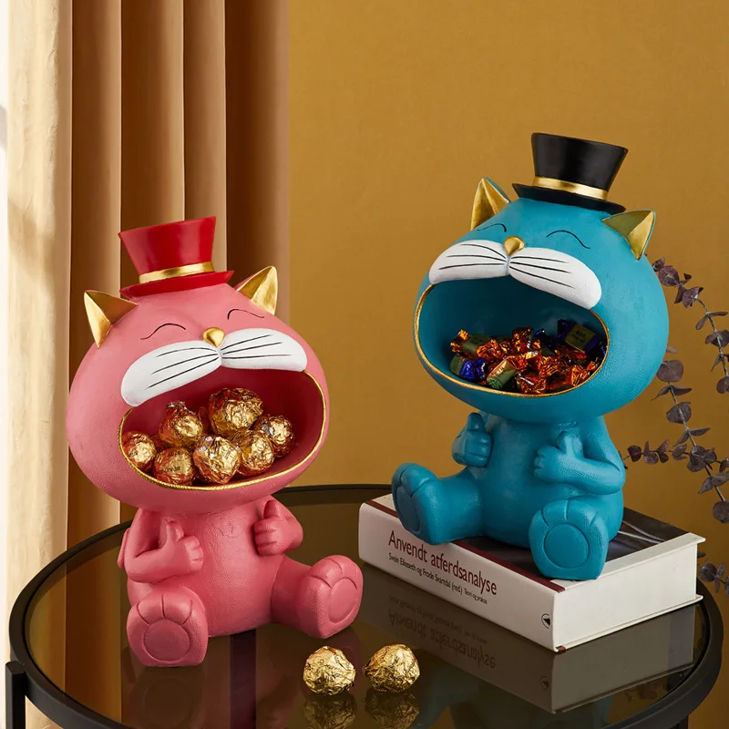 

Творческий с каждым годом с рыбой Корона многоцветный Zhaocai cat украшения, современный хранения крыльцо изделия из полимера подарки