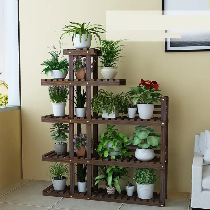 

Jardin Pot Terraza Etagere Plante Wood Suporte Flores Stojak Na Kwiaty Dekoration Balcony Shelf Plant Rack Flower Stand