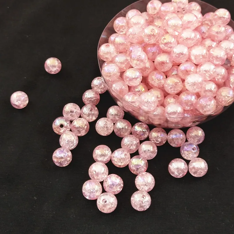 50 шт. 8 мм 10 цветные простые трещины акриловые Круглые шарики с трещинами разбитые