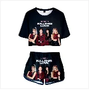 Blackpink Kill This Love комплект из двух предметов женская модная летняя одежда для женщин Мини Сексуальная футболка комплект из двух предметов топ+ укороченные штаны