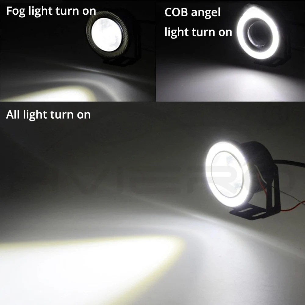 2 шт. DRL Противотуманные фары для автомобиля COB Led Ангельские Глазки 64 мм 76 мм 89 мм лампа водонепроницаемый дневной ходовой свет мотоциклетные фары 30 Вт DC 12 В