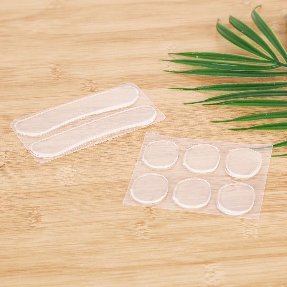 

One Set Silicone Gel Heel Liner Grips Soft Cushion Pad Insole For High Heeled Shoe Clear Back 2Styles
