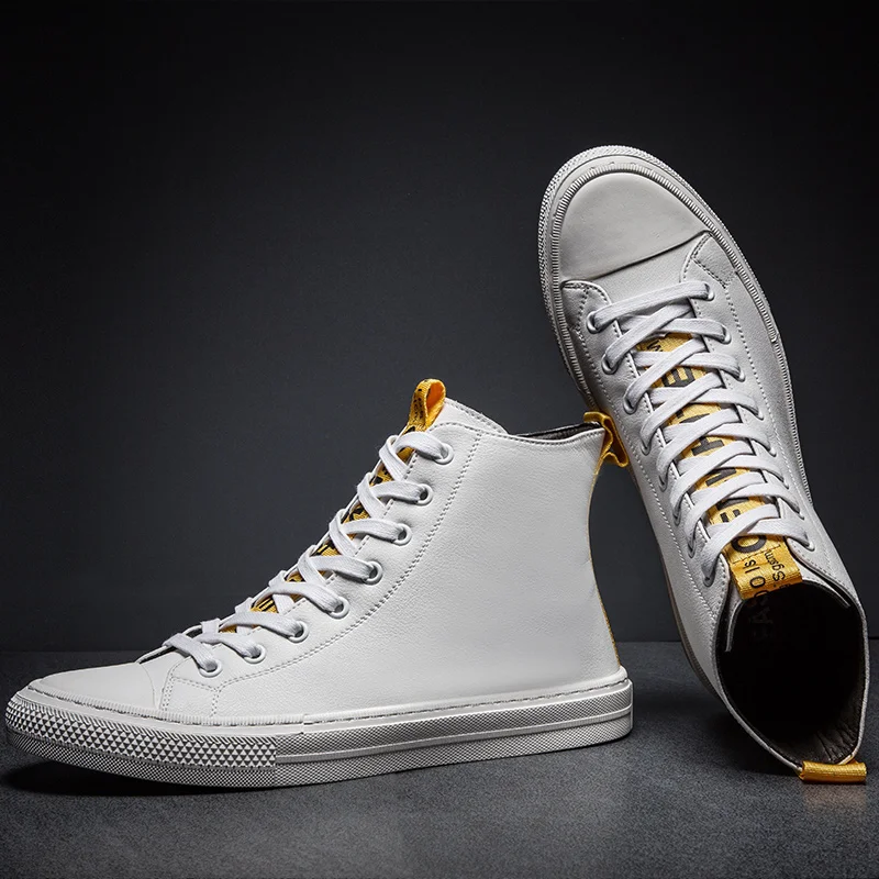 Мужские повседневные кожаные кроссовки нескользящая модная обувь удобные