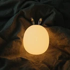 Ночной светильник WARMTASTE с милым Кроликом, оленем, беспроводной сенсорный датчик, силиконовый, для детей, для новорожденных, прикроватное украшение, Рождественская Светодиодная лампа