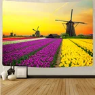 Гобелен с пейзажем сад гобелен лес натуральный красивый принт искусство стены подвесной, в технике макраме домашний декор настенная ткань большого размера