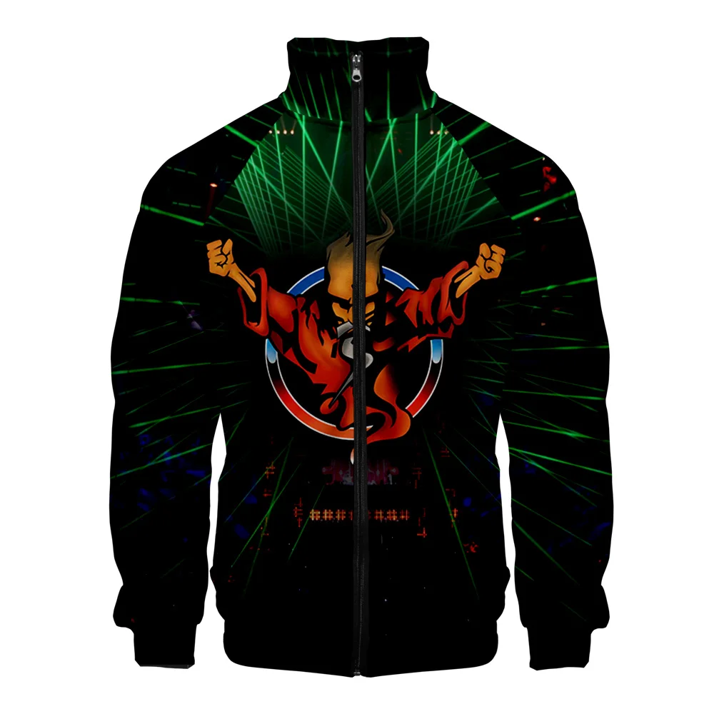 

Куртка на молнии с воротником-стойкой и 3D-принтом