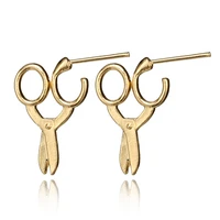 hi man fashion handmade cool design punk scissors stud earrings women fashion creative gifts jewelry wholesale