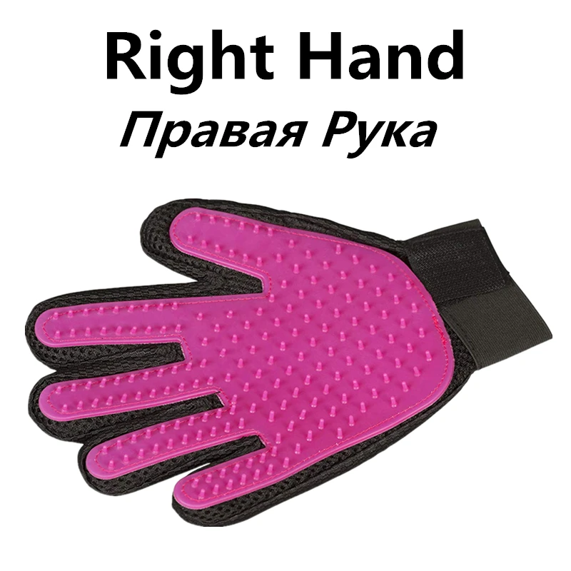 Щетка для волос для собак, гребень, перчатка для чистки домашних животных, Массажная щетка для удаления волос в виде кошки, перчатка для ухода за домашними животными, поставка 2 стилей - Цвет: Red-Right Hand