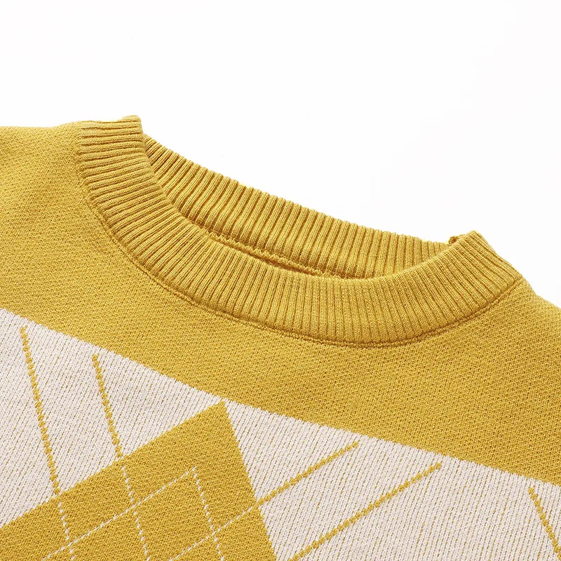 Повседневный клетчатый пуловер свободный свитер ретро ленивый ветер мода новый