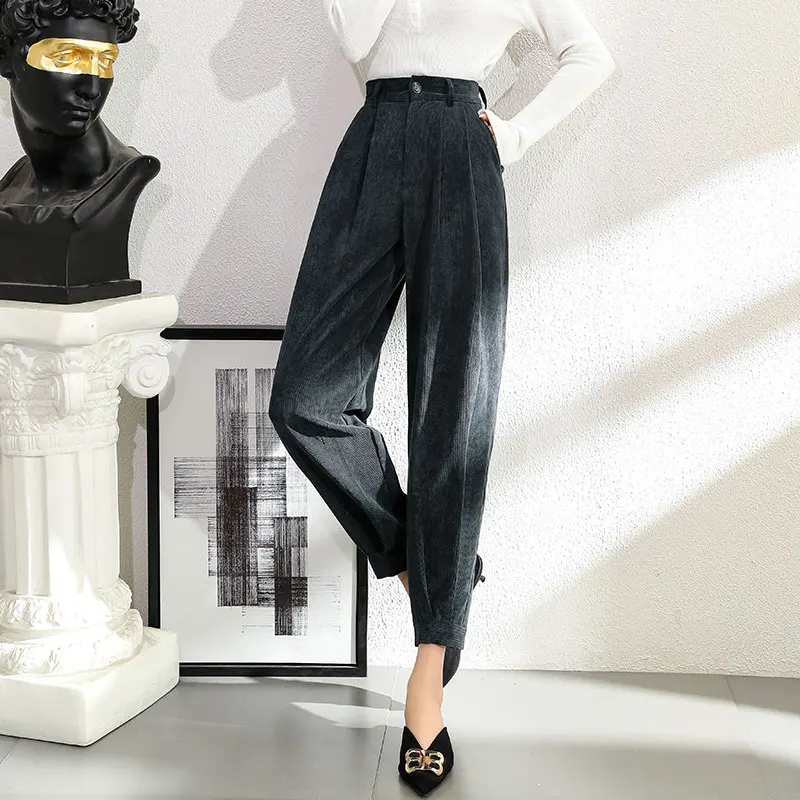 

Harem Pants with High Waist 2021 Spring Full Winter New Fashion Solid All-match female Radish Trousers