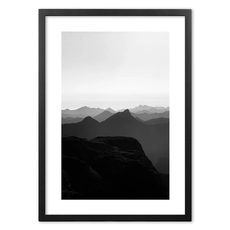Черные белые горы фотография искусство печать на стене бумага живопись