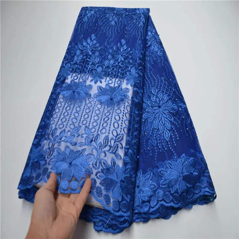 

2020 High Quality French Net Lace Fabric For Wedding Dress Nigerian Lace Fabric With Beaded Embroidery African Tulle Lace Fabric
