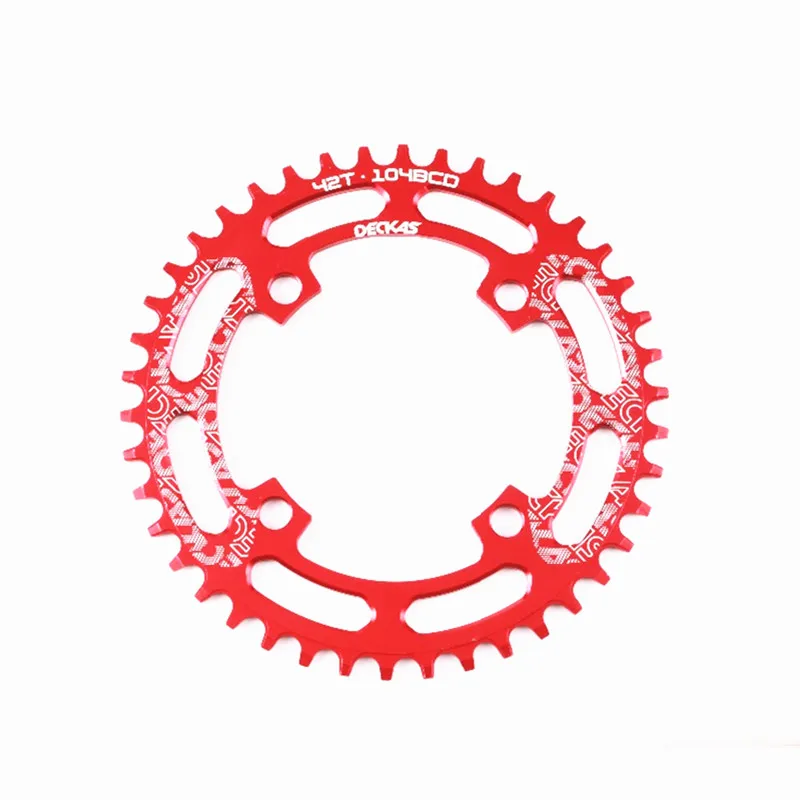 DECKAS круглый 104BCD 40/42/44/46/48/50/52T горный велосипед Звездочка MTB велосипед диаметра окружности болтов(Алюминий узкая широкая цепь из колец цепь BCD 104