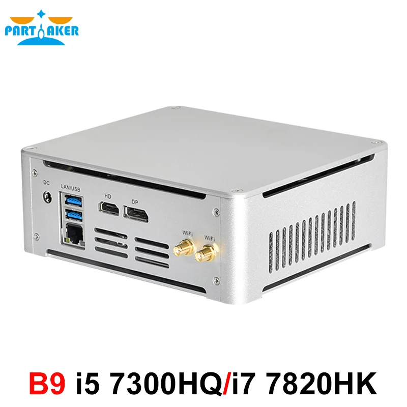Причастник Мини ПК Intel Core i5 7300HQ i7 7820HK DDR4 Windows 10 Linux 4K игровой UHD HTPC HDMI DP Minipc