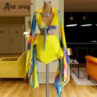 Коктейльное платье с желтыми кристаллами, женское летнее короткое вечернее платье в стиле бохо, Длинное Макси-платье для выпусквечерние вечера, пляжные платья, халаты с длинным рукавом