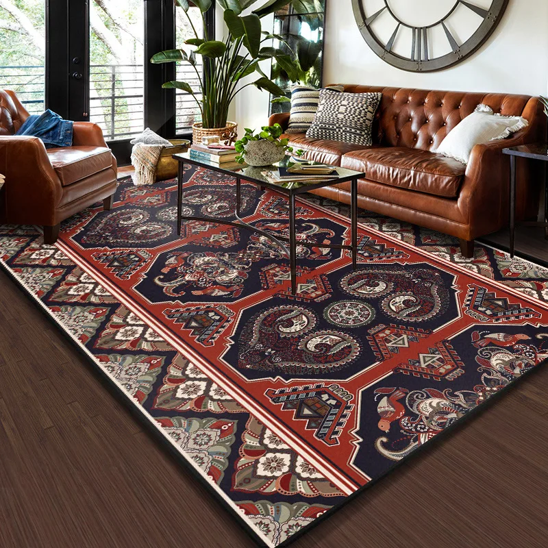 

1314 New Ethnic Style Printed Carpet Living Room Bedroom Floor Mat Bathroom Antiskid Matc Rugs for Bedroom Area Rug Large