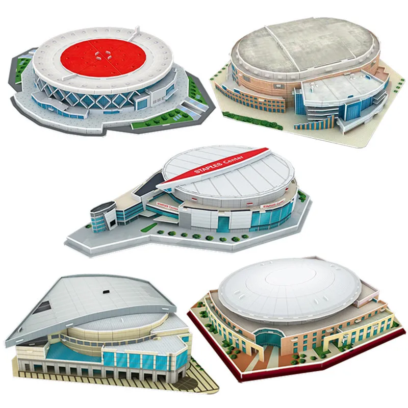

World Famous Building Model 3D Three-dimensional Jigsaw Paper Puzzle Basketball Hall Building Model Diy Assembled Toy P254