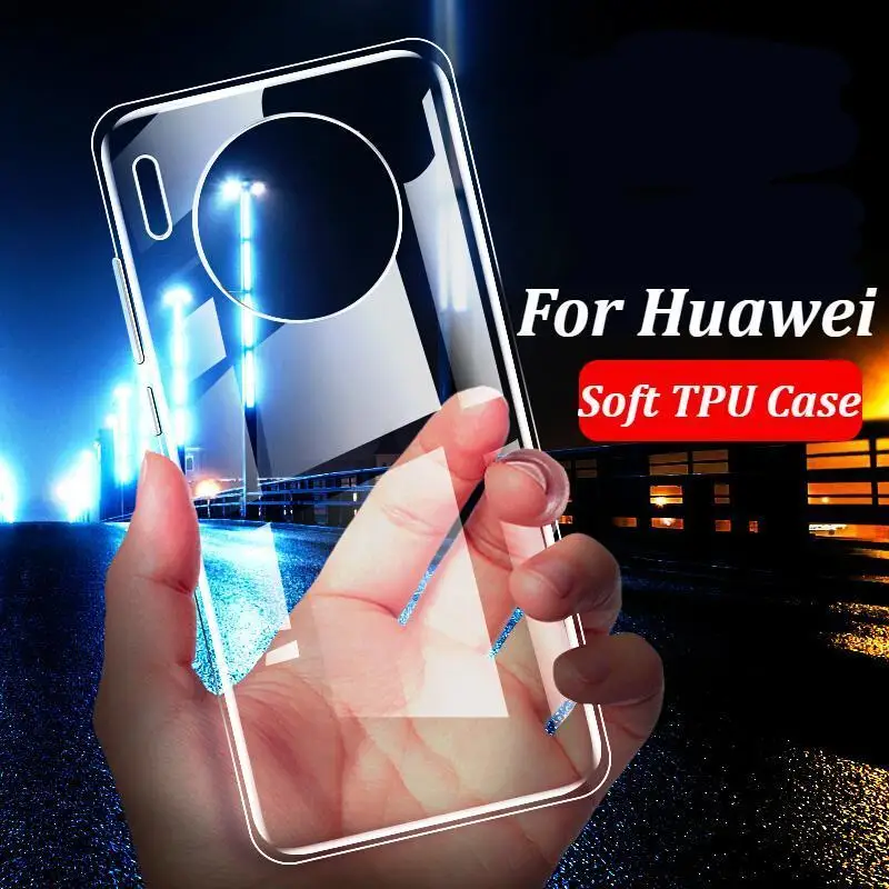 Чехол для huawei P20 P30 Lite силиконовая мягкая прозрачная задняя крышка из ТПУ Honor V30 20 9X